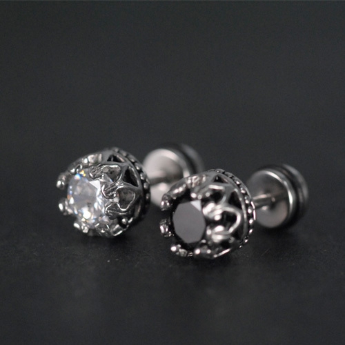 Ανδρικά σκουλαρίκια σε ασημί και μαύρο χρώμα -2 μοντέλα