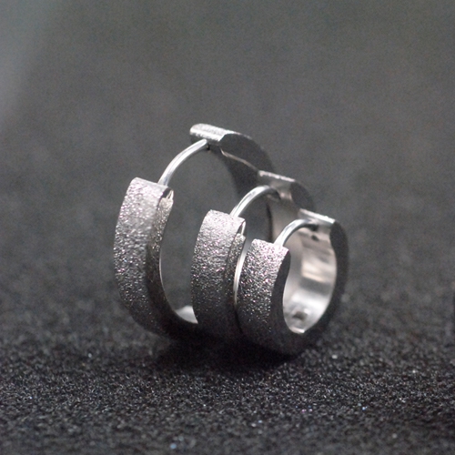 Ανδρικά σκουλαρίκια σε ασήμι και μαύρο - 13 mm, 16 mm και 20 mm