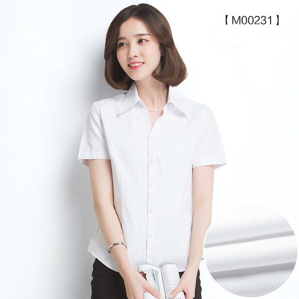 Κυρίες κοντομάνικα πουκάμισα σε μπλε, λευκό, ροζ, μοβ και μαύρο - πολύ διαφορετικά μοντέλα