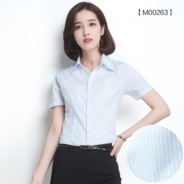 Κυρίες κοντομάνικα πουκάμισα σε μπλε, λευκό, ροζ, μοβ και μαύρο - πολύ διαφορετικά μοντέλα