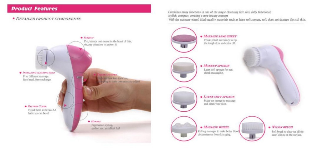 Четка за почистване на лице  5 в 1 