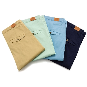 Мъжки летни къси панталони - 4 модела - сини, кафяви, зелени