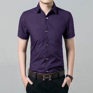 Едноцветни мъжки ризи - летни и с къс ръкав - няколко цвята - черни, лилави, бели, червени