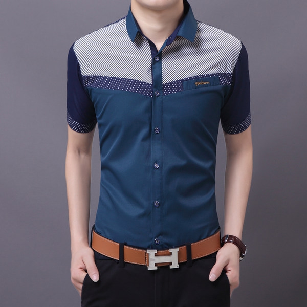 Ανδρικά κοντομάνικα πουκάμισα - αθλητικά-κομψά καλοκαιρινά μοντέλα βαμβακιού και πολυεστέρα