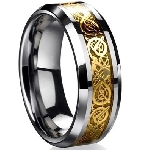 Мъжки стоманени пръстени в златист и сребрист цвят 