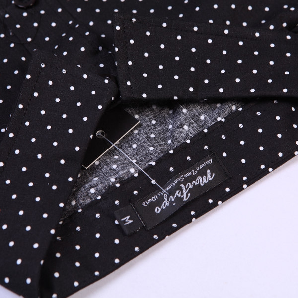 Αντρικά πουκάμισα με μακρύ μανίκι σε σημεία - μαύρα και άσπρα μοντέλα με βαμβακερό υλικό βάσης