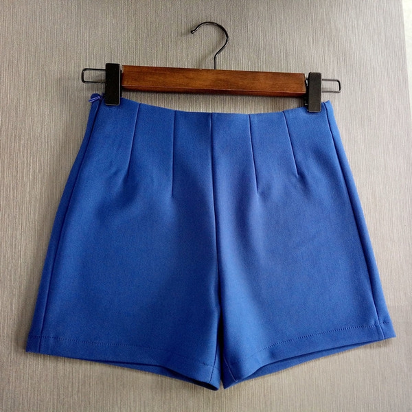 Летни къси дамски панталони - син и черен цвят