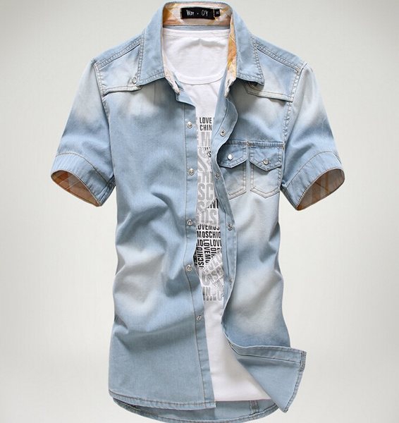 Ανδρικά πουκάμισα Denim - 3 μοντέλα με κοντό μανίκι για το καυτό καλοκαίρι