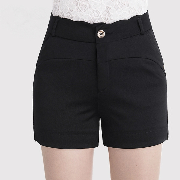 Дамски летни къси панталони в черен цвят