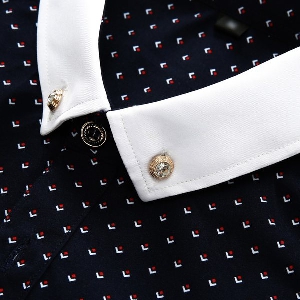 Мъжки ризи с къс ръкав - 4 цвята - черни, бели, сини, розови с малки точки
