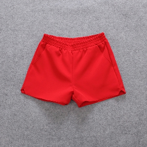 Дамски шифонени къси панталони в бял,черен и червен цвят.
