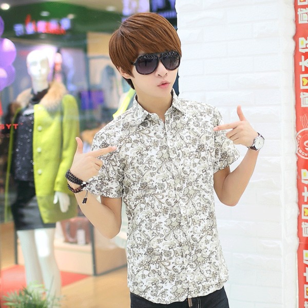 Ανδρικά καλοκαιρινά πουκάμισα - μπλε, άσπρο χρώμα