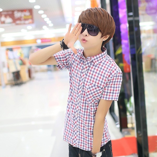 Ανδρικά καλοκαιρινά πουκάμισα - μπλε, άσπρο χρώμα