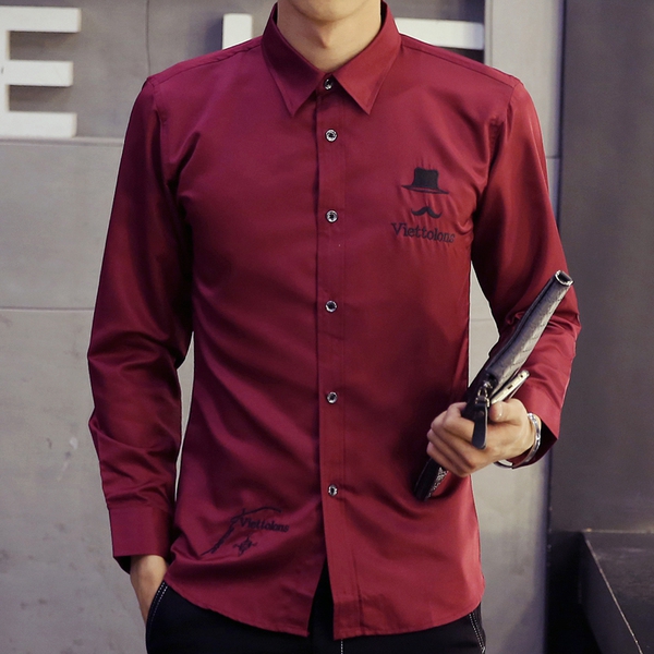 Λεπτά καλοκαιρινά πουκάμισα ανδρικά - 4 χρώματα - άσπρο, μαύρο, κόκκινο, γαλάζιο χρώμα και 2 τύποι εκτυπώσεων