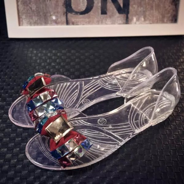 Γυναικείεςδιαφανείς παντόφλες δύο χρωμάτων