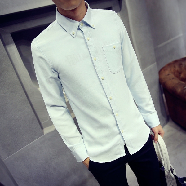 Πουκάμισα ανδρικά με μακριά μανίκια για την άνοιξη και το καλοκαίρι - 8 μοντέλα μονόχρωμα σε λευκό, μπλε, μαύρο, ροζ χρώμα