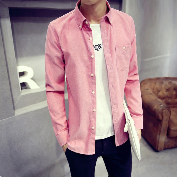 Πουκάμισα ανδρικά με μακριά μανίκια για την άνοιξη και το καλοκαίρι - 8 μοντέλα μονόχρωμα σε λευκό, μπλε, μαύρο, ροζ χρώμα