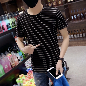 Мъжки раирани тениски с къс ръкав - 8 модела