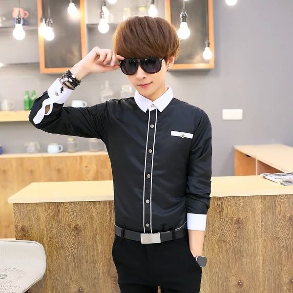 Ανδρικά πουκάμισα με μακριά μανίκια - Λεπτό και βαμβάκι - Αρκετά σχέδια σε κόκκινο, πράσινο, μπλε, μαύρο, λευκό και άλλα σχέδια