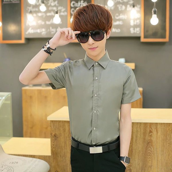 Ανδρικά πουκάμισα με μακριά μανίκια - Λεπτό και βαμβάκι - Αρκετά σχέδια σε κόκκινο, πράσινο, μπλε, μαύρο, λευκό και άλλα σχέδια