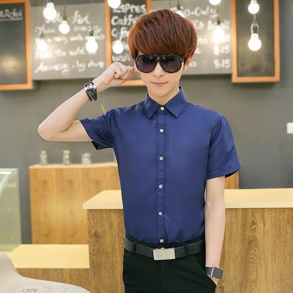 Ανδρικά πουκάμισα με μακριά μανίκια - Λεπτό και βαμβάκι - Αρκετά σχέδια σε κόκκινο, πράσινο, μπλε, μαύρο, λευκό και άλλα σχέδια