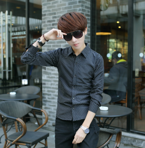 Ανδρικά πουκάμισα με μακριά μανίκια - Λεπτό και βαμβάκι - Αρκετά σχέδια σε κόκκινο, πράσινο, μπλε, μαύρο, λευκό και άλλα σχέδια