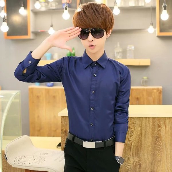 Ανδρικά πουκάμισα με μακριά μανίκια - Λεπτό και βαμβάκι - Αρκετά σχέδια σε κόκκινο, πράσινο, μπλε, μαύρο, λευκό και άλλα σχέδια