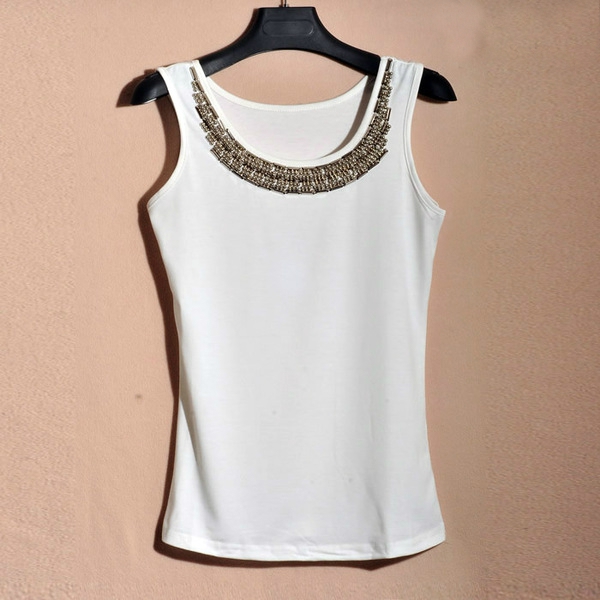 Γυναικεία     φανελάκια με κέντημα: Μαύρο και Άσπρο