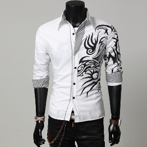 Ανδρικά πουκάμισα - Δράκος - 4 χρώματα - κόκκινο, λευκό, πορφυρό και μαύρο χρώμα
