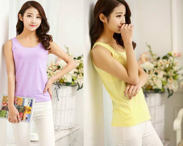 Γυναικείο φανελάκι  σπορ: λευκό, μπλε, κίτρινο, πράσινο, ροζ, κόκκινο, κυκλάμινα