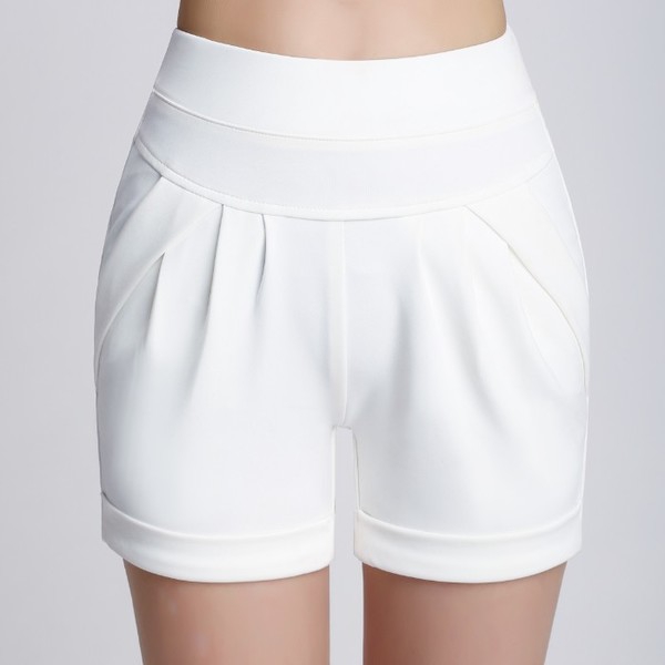 Σύντομη κυρίες παντελόνι σε λευκό, μαύρο, κόκκινο, μπεζ, πράσινο και μπλε - 6 μοντέλα