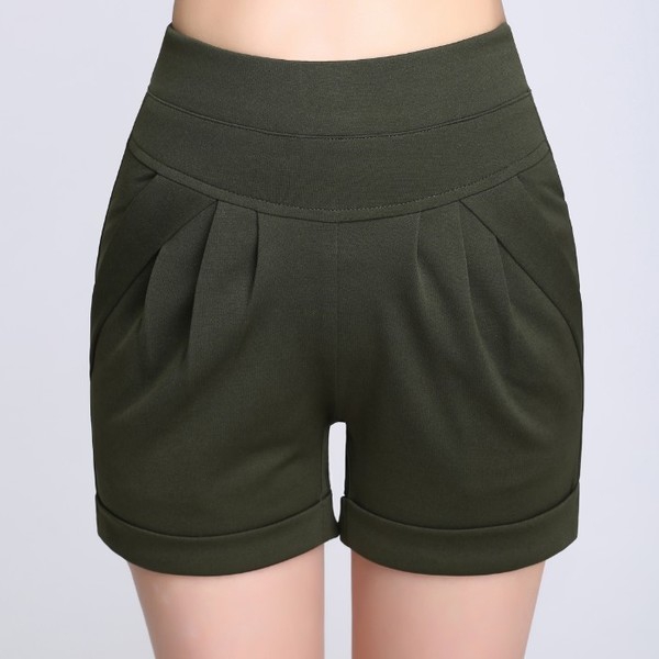 Σύντομη κυρίες παντελόνι σε λευκό, μαύρο, κόκκινο, μπεζ, πράσινο και μπλε - 6 μοντέλα