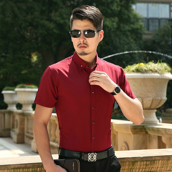 Ανδρικά κοντομάνικα πουκάμισα - μονοχρωματάκια, με λουλούδια - για επαγγελματική και καθημερινή ζωή