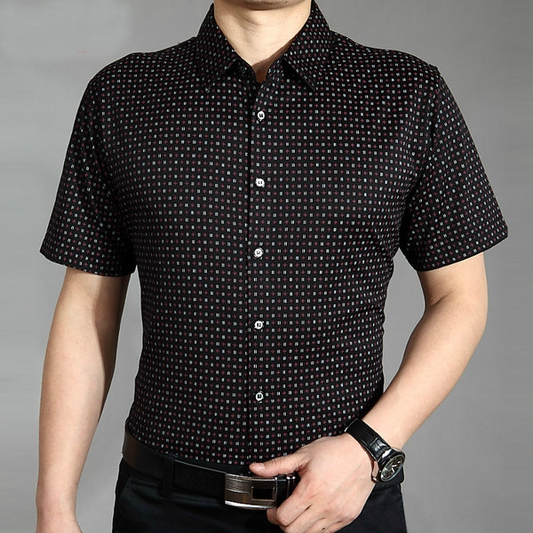 Ανδρικά κοντομάνικα πουκάμισα - μονοχρωματάκια, με λουλούδια - για επαγγελματική και καθημερινή ζωή