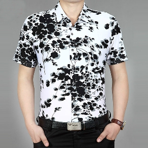 Ανδρικά κοντομάνικα πουκάμισα - μονοχρωματάκια, με λουλούδια - για επαγγελματική και καθημερινή ζωή