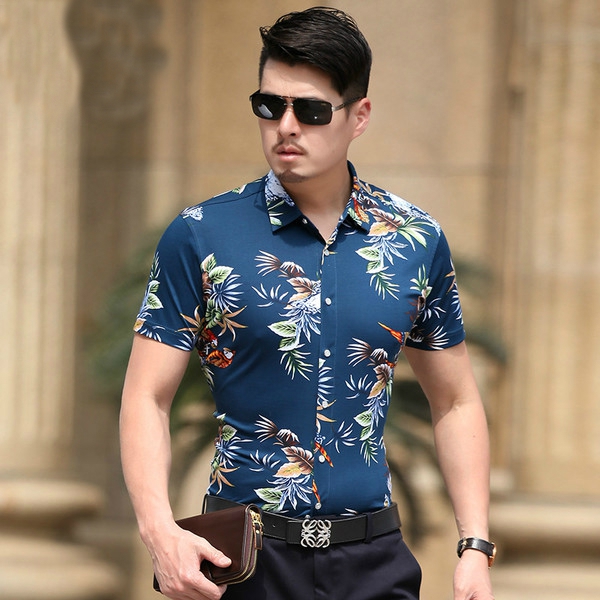 Ανδρικά κοντομάνικα πουκάμισα - μονοχρωματάκια, με λουλούδια - για επαγγελματική και καθημερινή ζωή