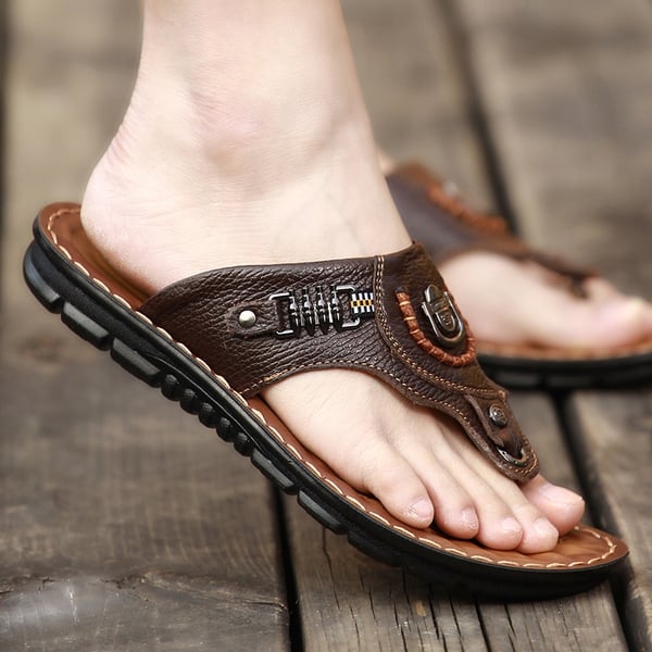 Καλοκαίρι χρωματιστά ανδρών παντόφλες δερματίνη - 4 μοντέλα