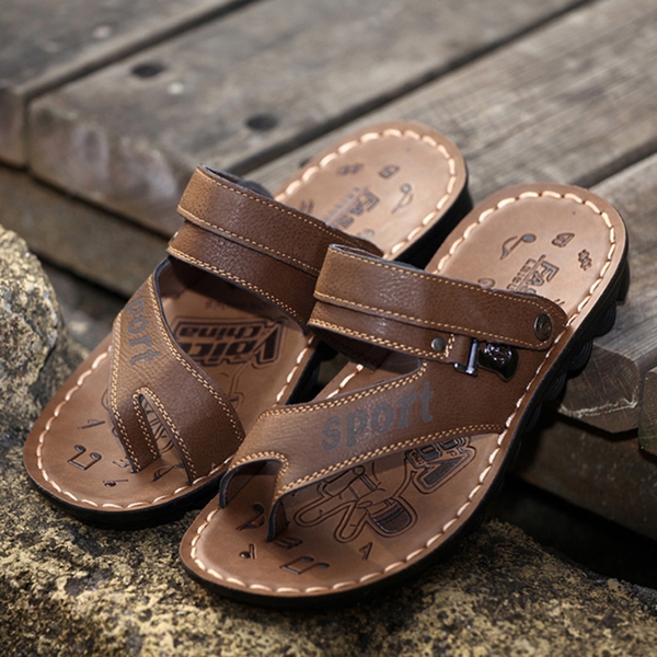 Παντόφλες ανδρών με παχιά πέλματα κατασκευασμένα από τεχνητό δέρμα - 3 μοντέλα