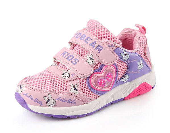 Детски маратонки с лепки за момичета - розови и лилави