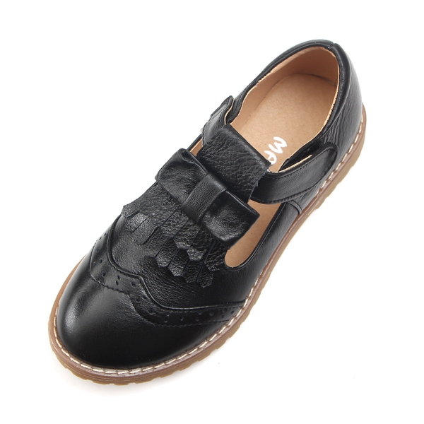 Детски пролетно-есенни обувки за момичета с ресни - черни, червени, бели с лепки