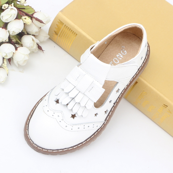 Детски пролетно-есенни обувки за момичета с ресни - черни, червени, бели с лепки