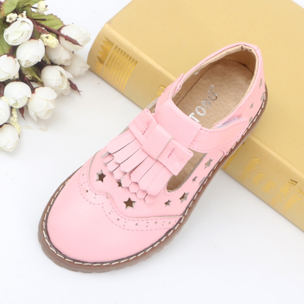 Детски пролетно-есенни обувки за момичета с ресни - черни, червени, бели с лепки