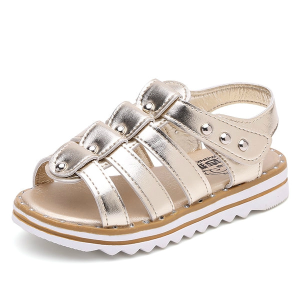 Παιδικό καλοκαιρινό ασημένια και χρυσά σανδάλια για τα κορίτσια - 3 μοντέλα από δερματίνη