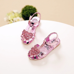 Детски летни сандали в блестящи цветове - сребристи, златисти и розови