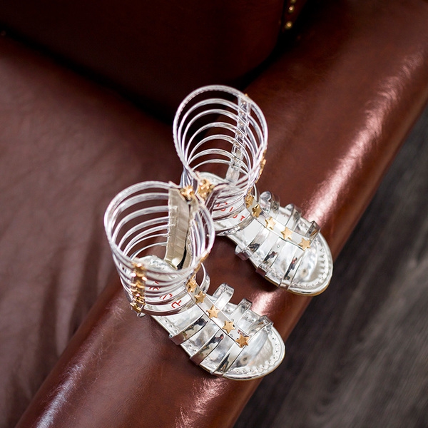 Παιδικά σανδάλια το καλοκαίρι - Μπότες μακρύ - τρία χρώματα για τα κορίτσια - μαύρο, χρυσό, ασημί δερματίνη