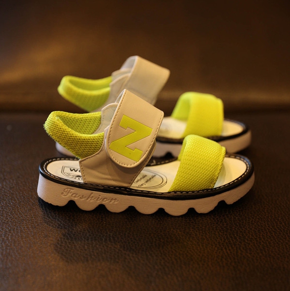 Παιδικά σανδάλια το καλοκαίρι με παχιά πέλματα για τα κορίτσια - ροζ, κίτρινο, μαύρο