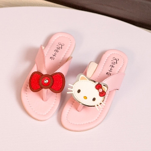 Παιδική παντόφλες Hello Kitty κορδέλα για τα κορίτσια - 3 μοντέλα - ροζ, χρυσό και ασήμι