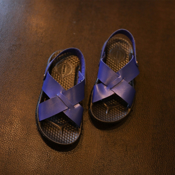 Καλοκαίρι Παιδικά σανδάλια για τα αγόρια - τρία χρώματα - λευκό, μπλε και κίτρινο