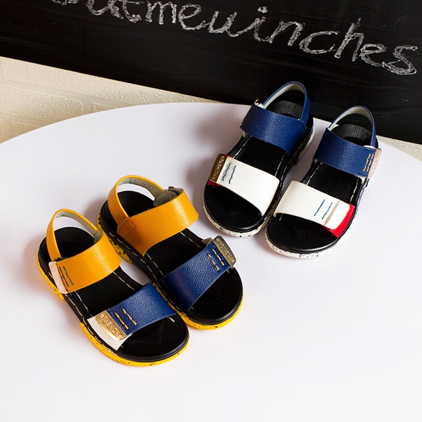 Τα παιδιά περιστασιακή σανδάλια για τα κορίτσια σε σκούρο μπλε, λευκό και πορτοκαλί