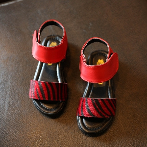 Детски сандали за момичета в 3 модела - червен,леопардов и бял цвят